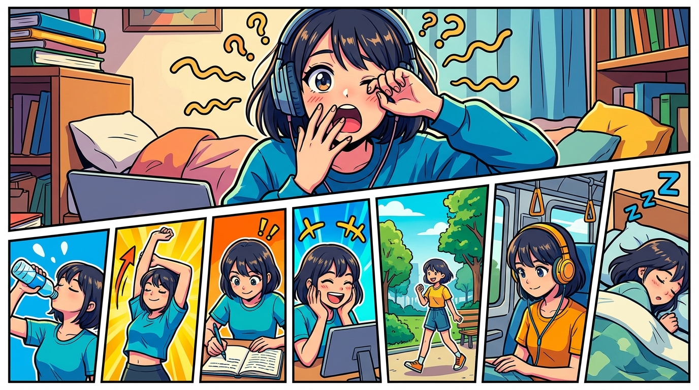 英語リスニングで眠くなる原因は？脳疲労を防ぐ7つの対策法をご紹介！